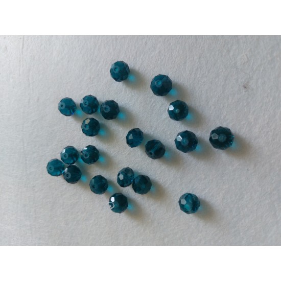 Бусины стеклянные, прозрачные, на леске "Rondelle" 10 мм темно-бирюзовый, цена за 10 шт